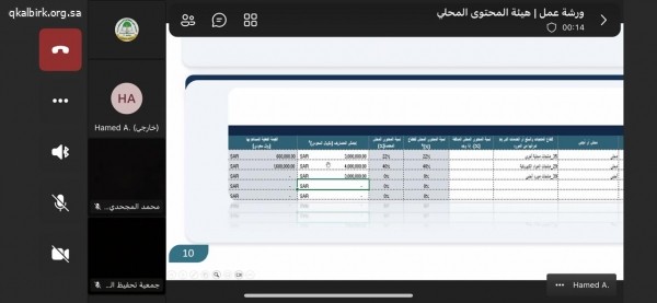 حضور ورشة عمل " جائزة المحتوى المحلي "